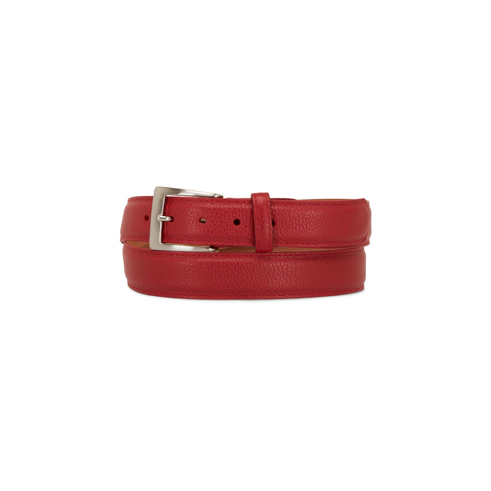 W Kleinberg - Red South Beach Grosgrain Leather Belt