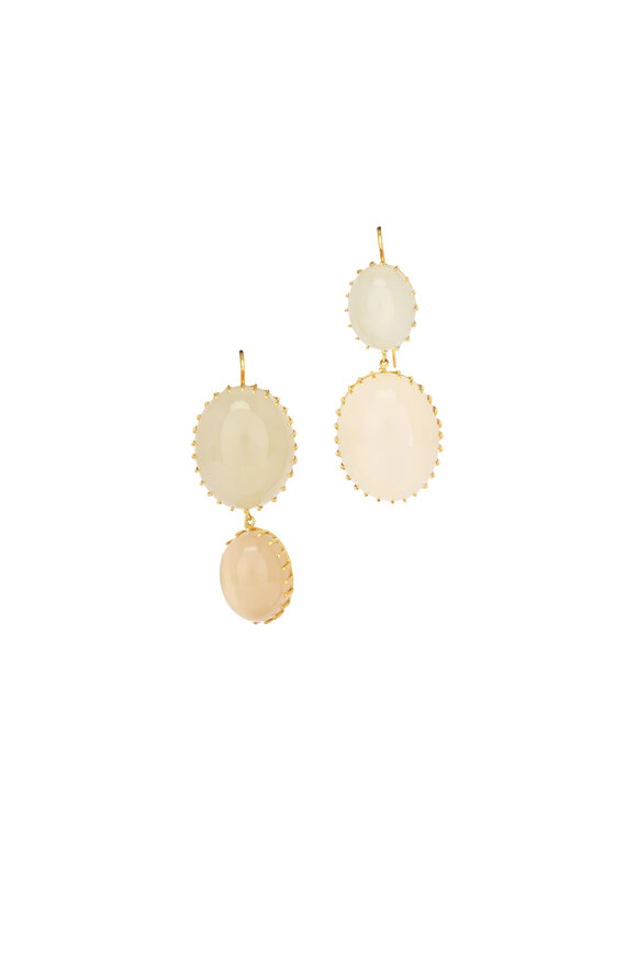 Renee Lewis 18k Yellow Gold Antique Moonstone Earring - view 1
