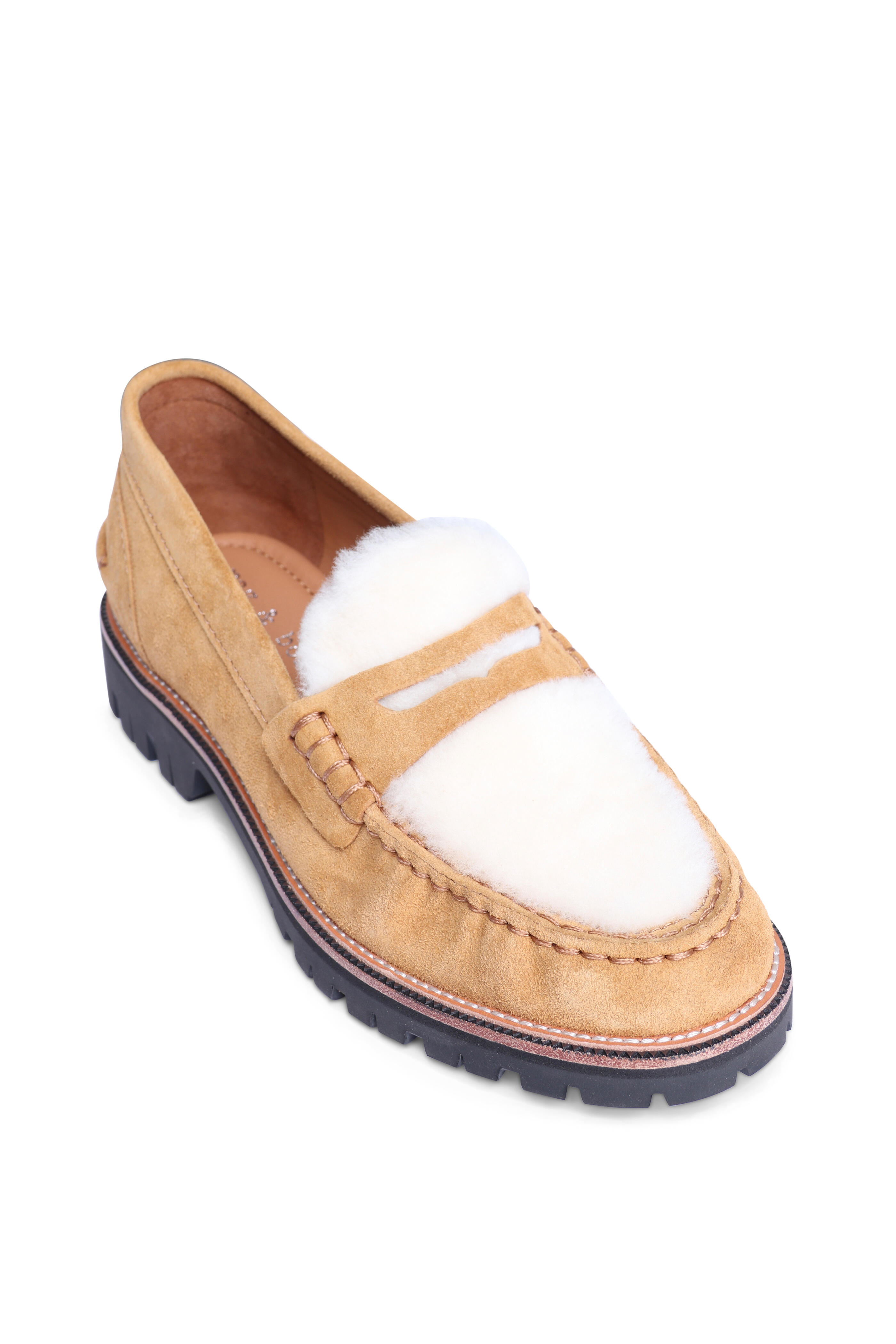 Rag & Bone - Corey Caramel Suede & Shearling Loafer