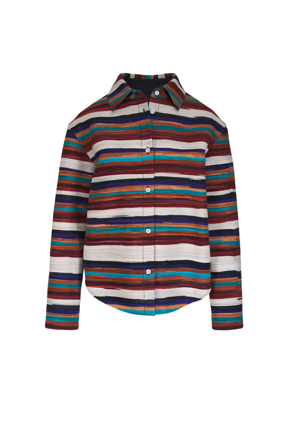 Loewe Multicolor Stripe Leather Overshirt - view 1
