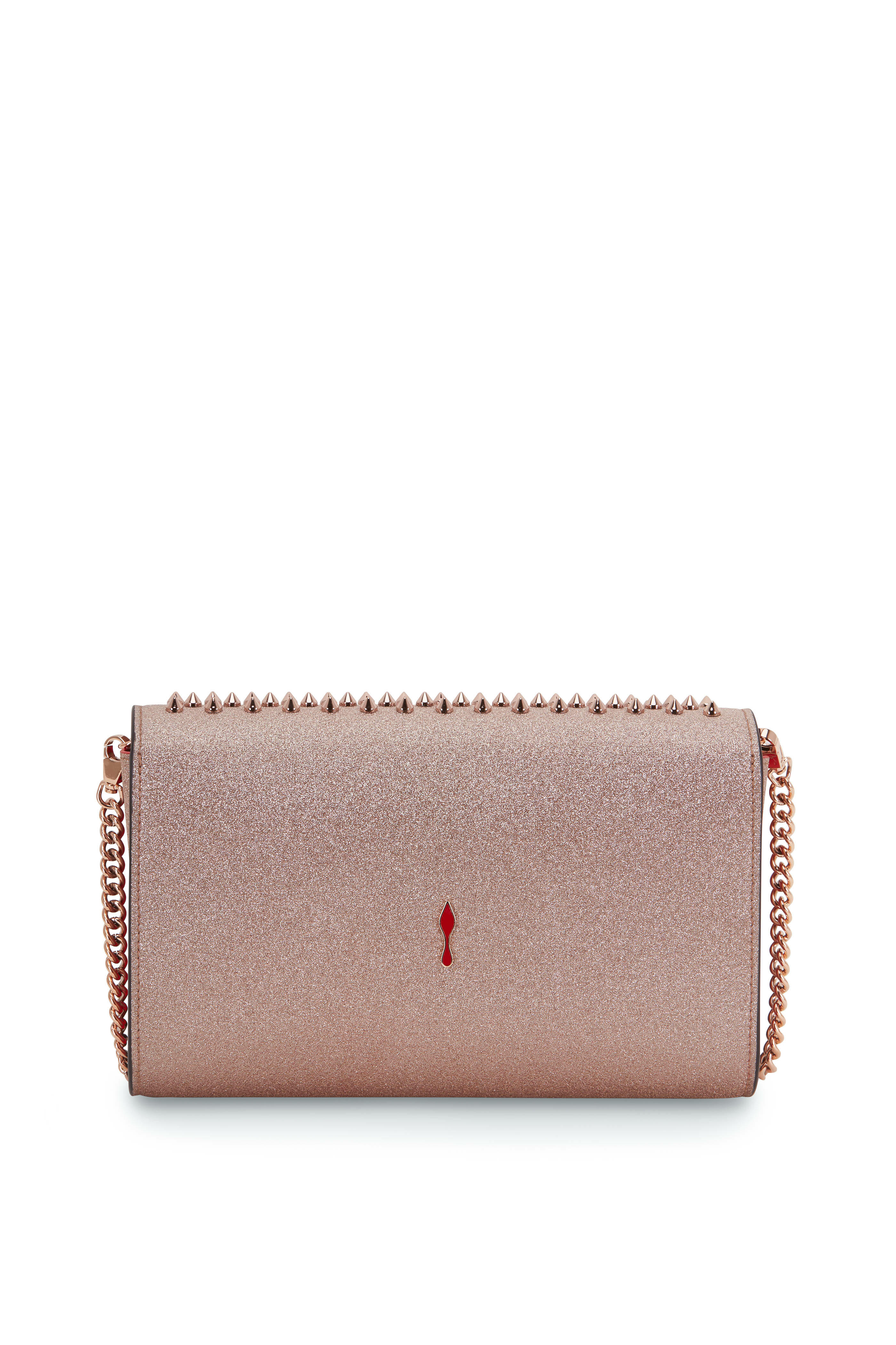 Christian Louboutin Clutch Paloma Spiked Pink Leather Shoulder Bag -  MyDesignerly