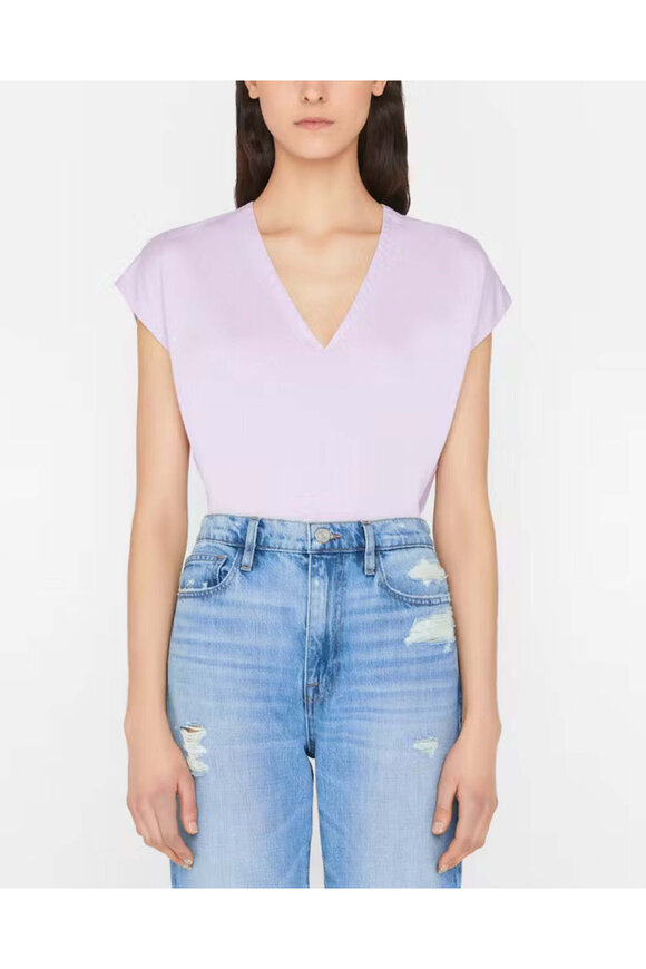 Frame Lilac Le Mid Rise V Tee - view 2