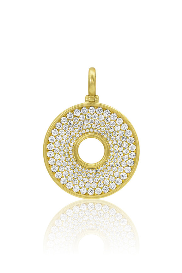 Leigh Maxwell 18k Yellow Gold Amani Pave Diamond Pendant