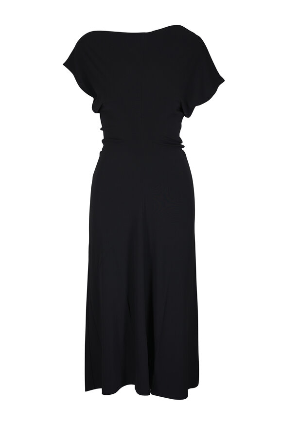 Vince Black Matte Jersey Off-Shoulder Midi Dress - view 1