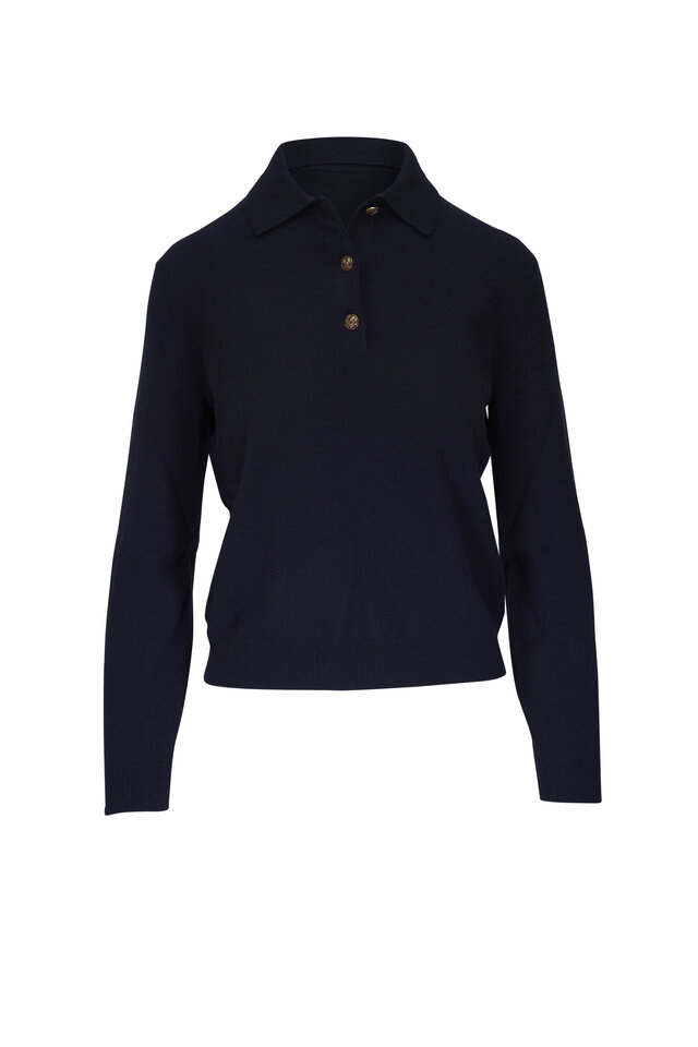ブルネロクチネリ　トップス Brunello Cucinelli - Navy Monili Trim V-Neck Top