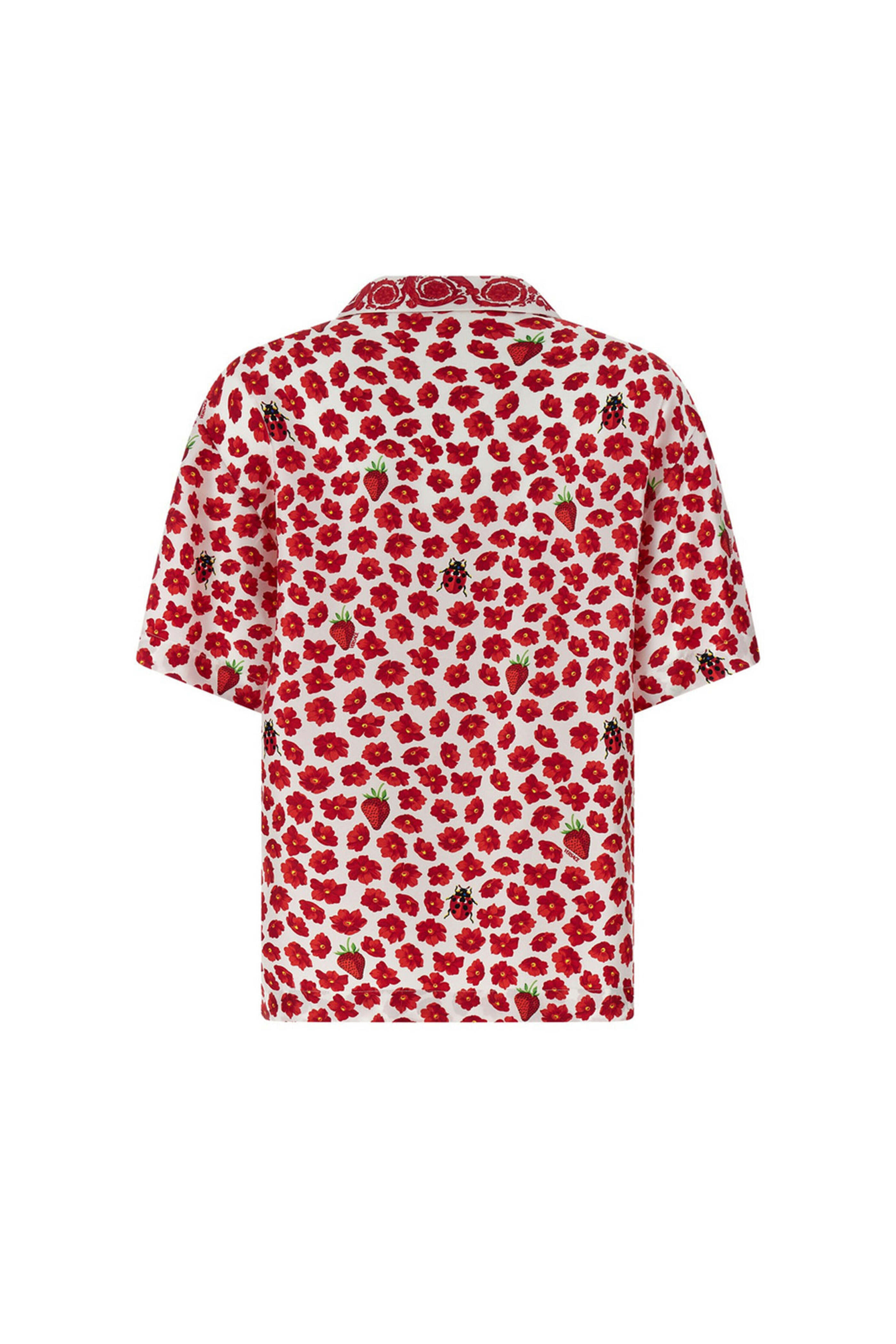 Versace - White and Red Strawberry Garden Shirt | Mitchell Versace - White and Red Strawberry Garden Shirt | Mitchell