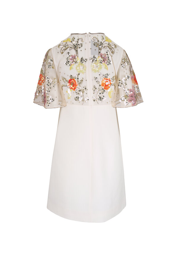 Valentino Ivory Embellished Mini Dress - view 3