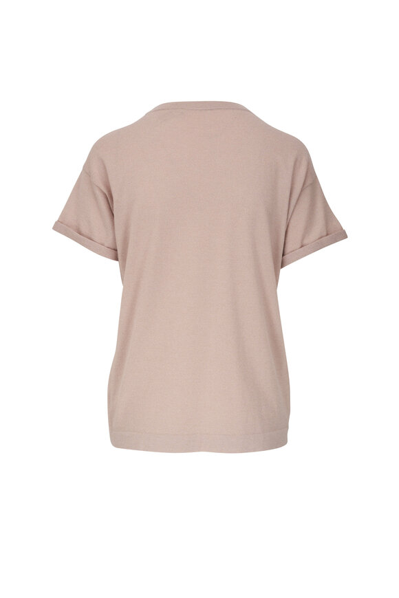 Brunello Cucinelli - Rose Cashmere & Silk Lurex Tee