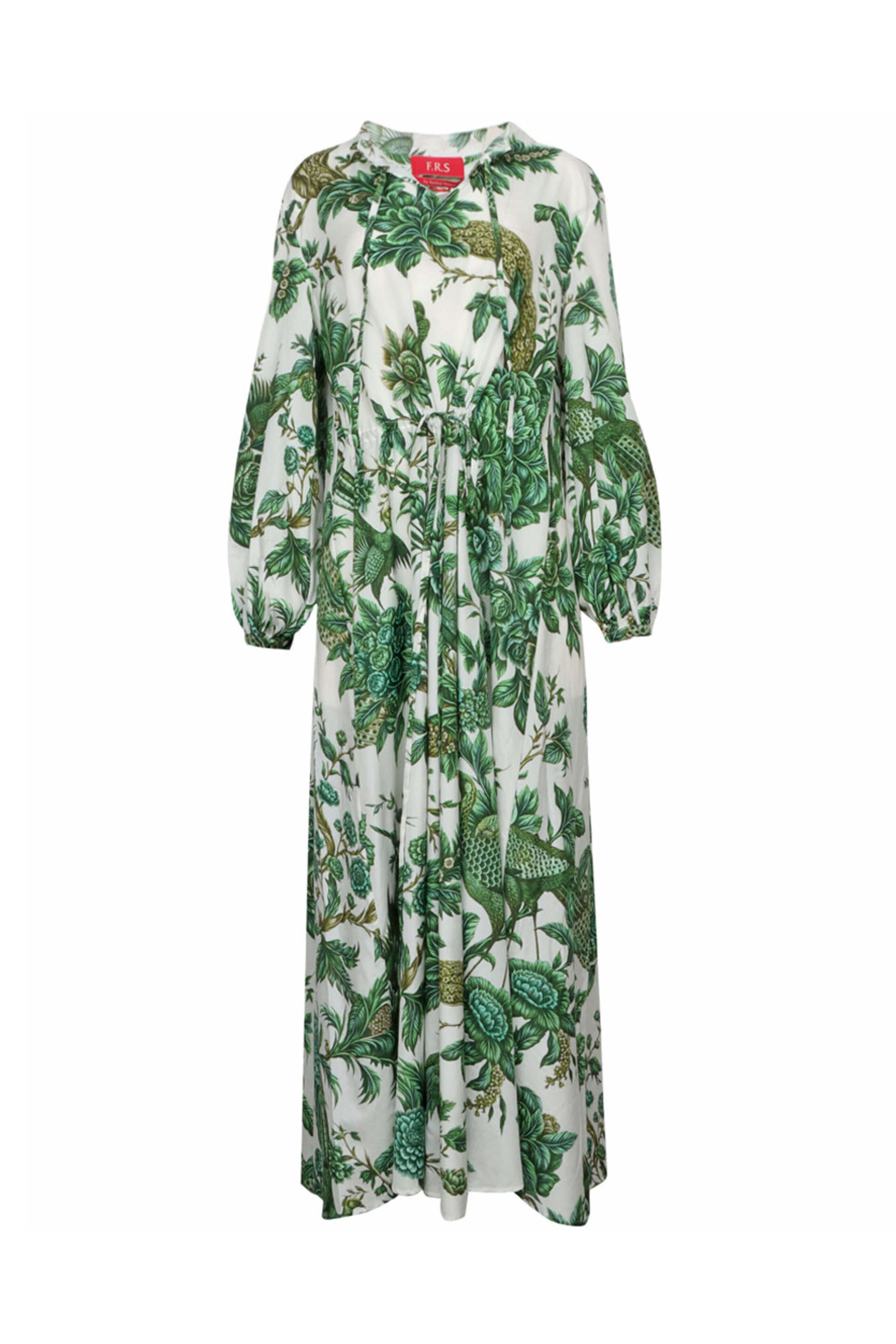 F.R.S. - Green Toile Silk Eione Habotai Dress