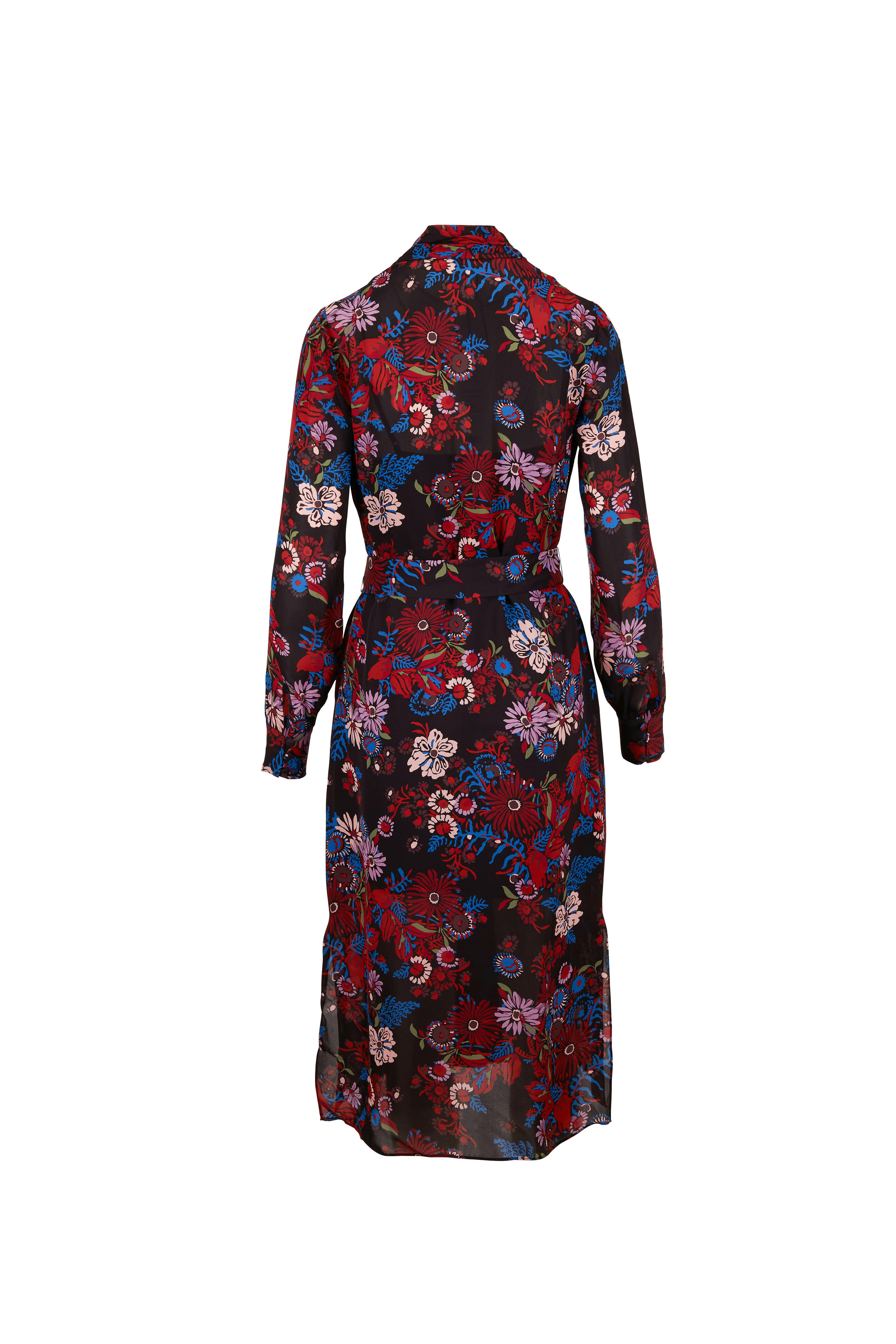 Veronica Beard - Leanne Black Multi Floral Long Sleeve Dress