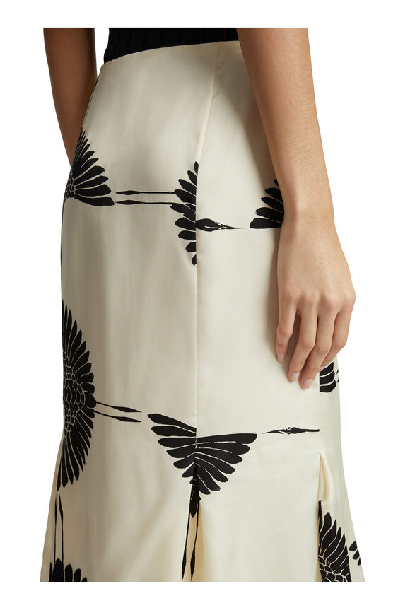 Khaite - Levy Black & Cream Patterned Skirt