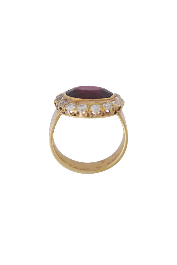 Renee Lewis 18k Gold Diamond & Garnet Ring - view 2