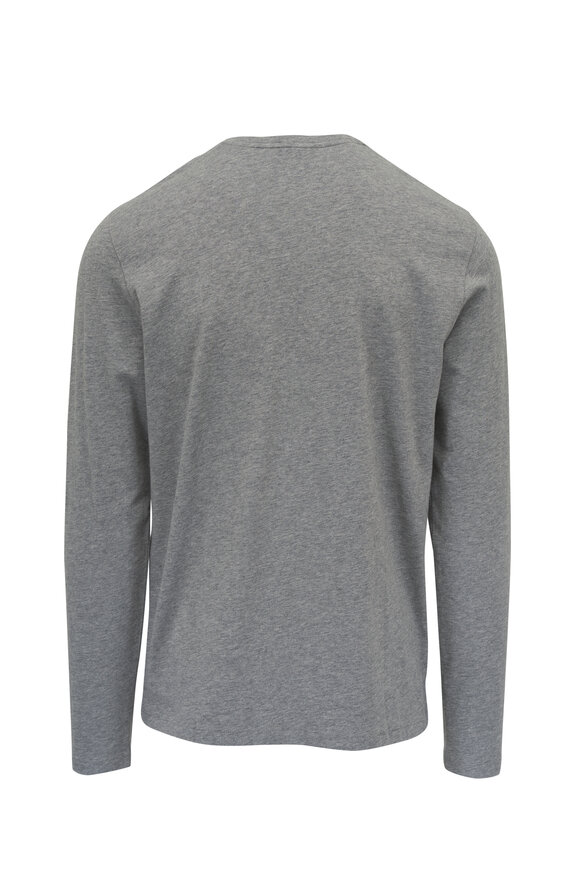 Patrick Assaraf - Mist Gray Stretch Cotton Henley