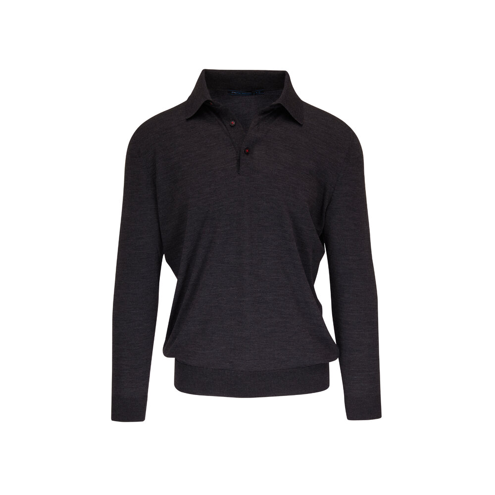 CE DBL KNIT LONG SLEEVE POLO CES25CS19 (CES25CS19) | C.E