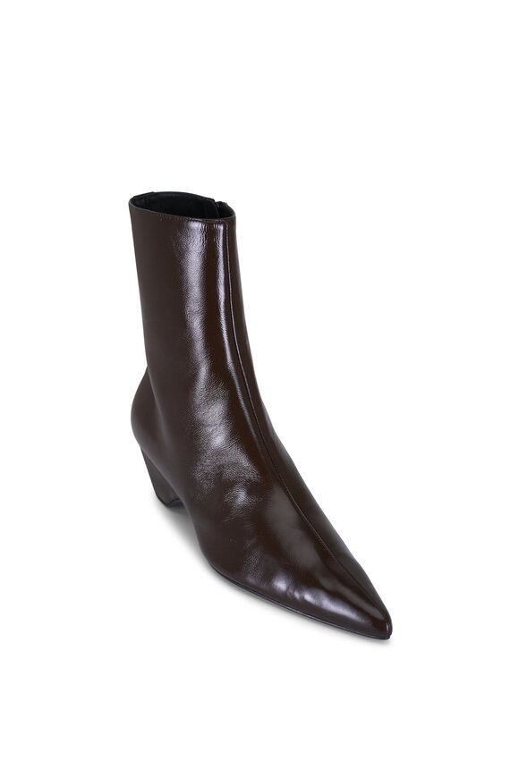 Khaite Sybil Cocoa Leather Ankle Boot, 40mm - view 1