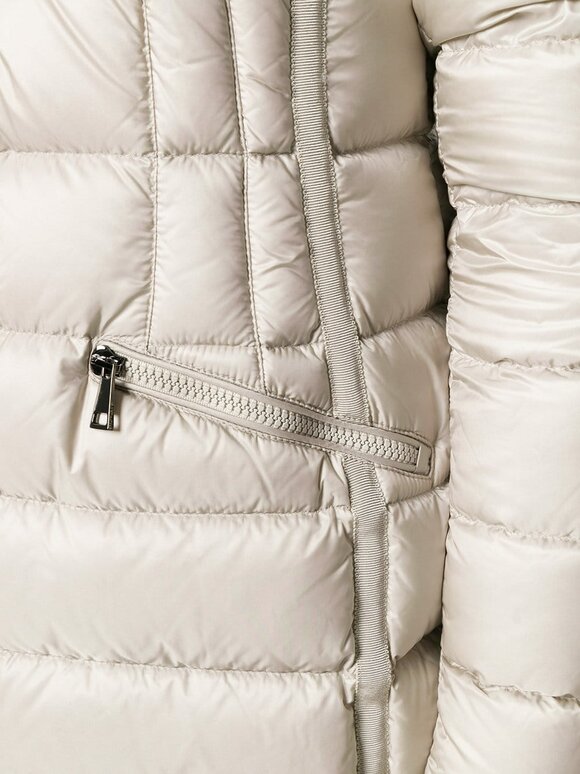 Moncler - Hermine Beige Hooded Long Puffer Jacket