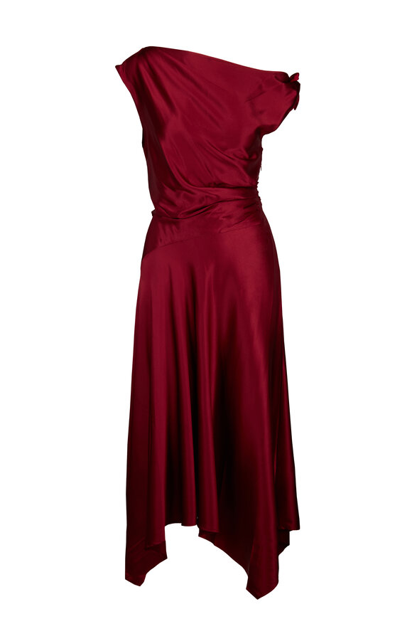 Staud Portia Carmine Silk Midi Dress - view 1