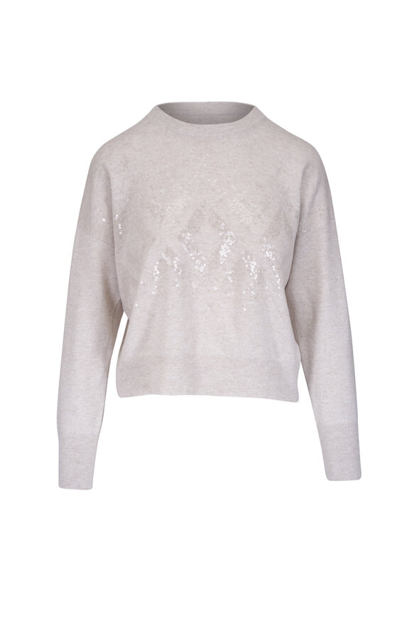 Brunello Cucinelli Mosaic Embroidered Crewneck Sweater