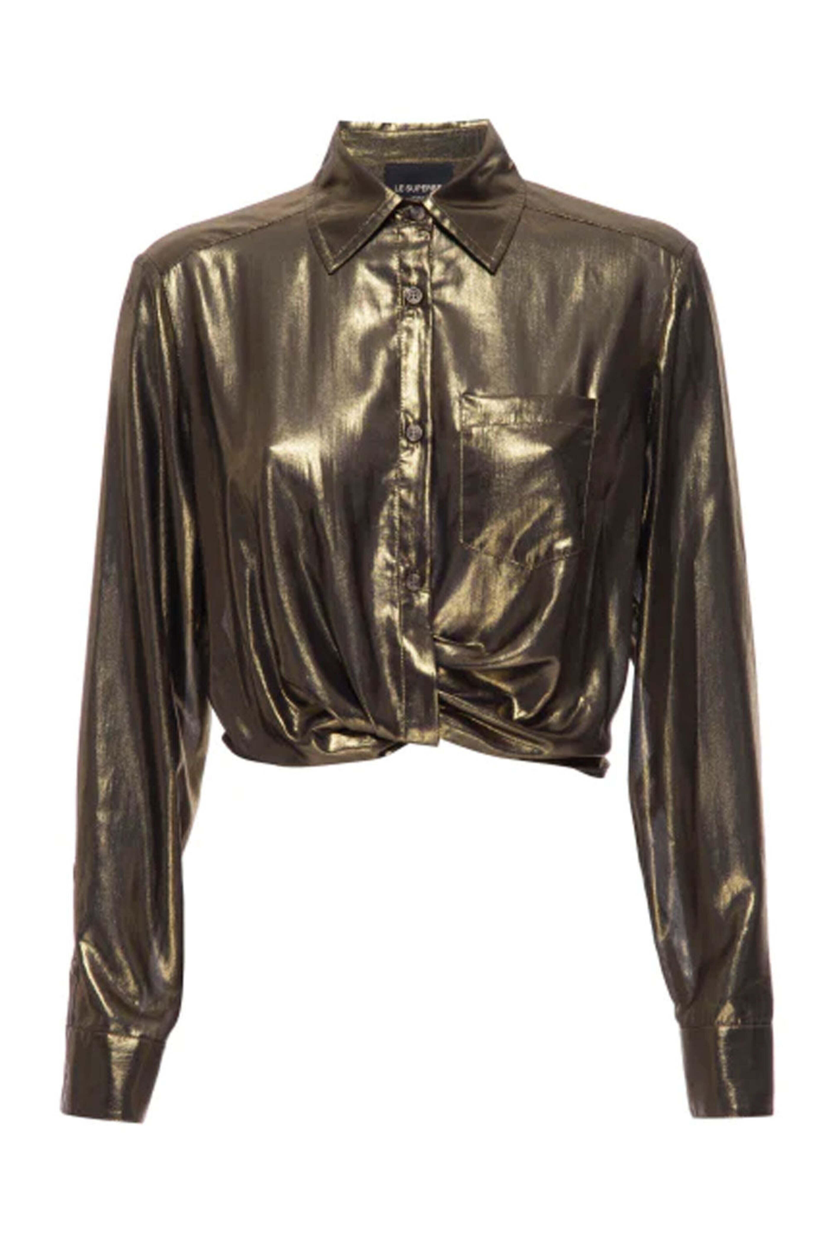 Le Superbe - Vintage Gold Metallic Sunset Tower Tuck Shirt