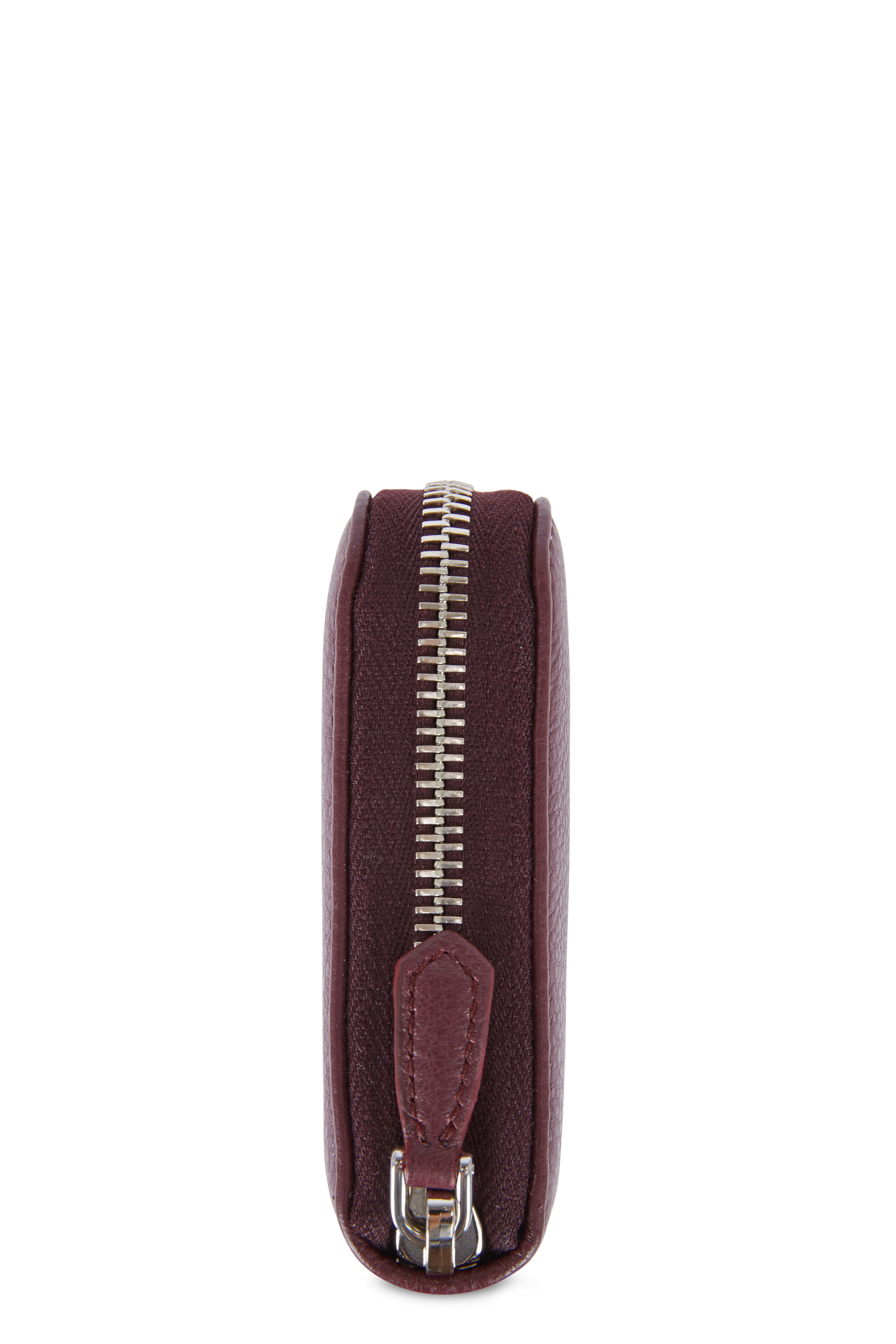 Prada - Burgundy Pebbled Leather Zip-Around Wallet - view 3