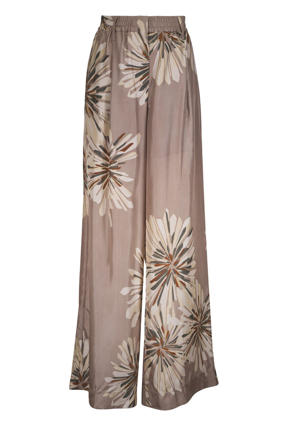 Brunello Cucinelli Dhalia Abstract Poplin Pant