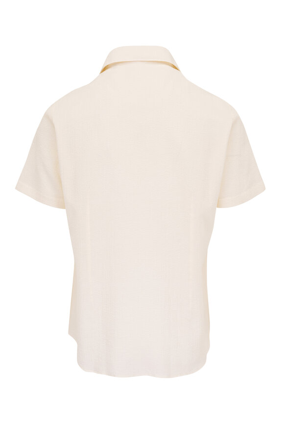 GMF - White Cotton Seersucker Sport Shirt