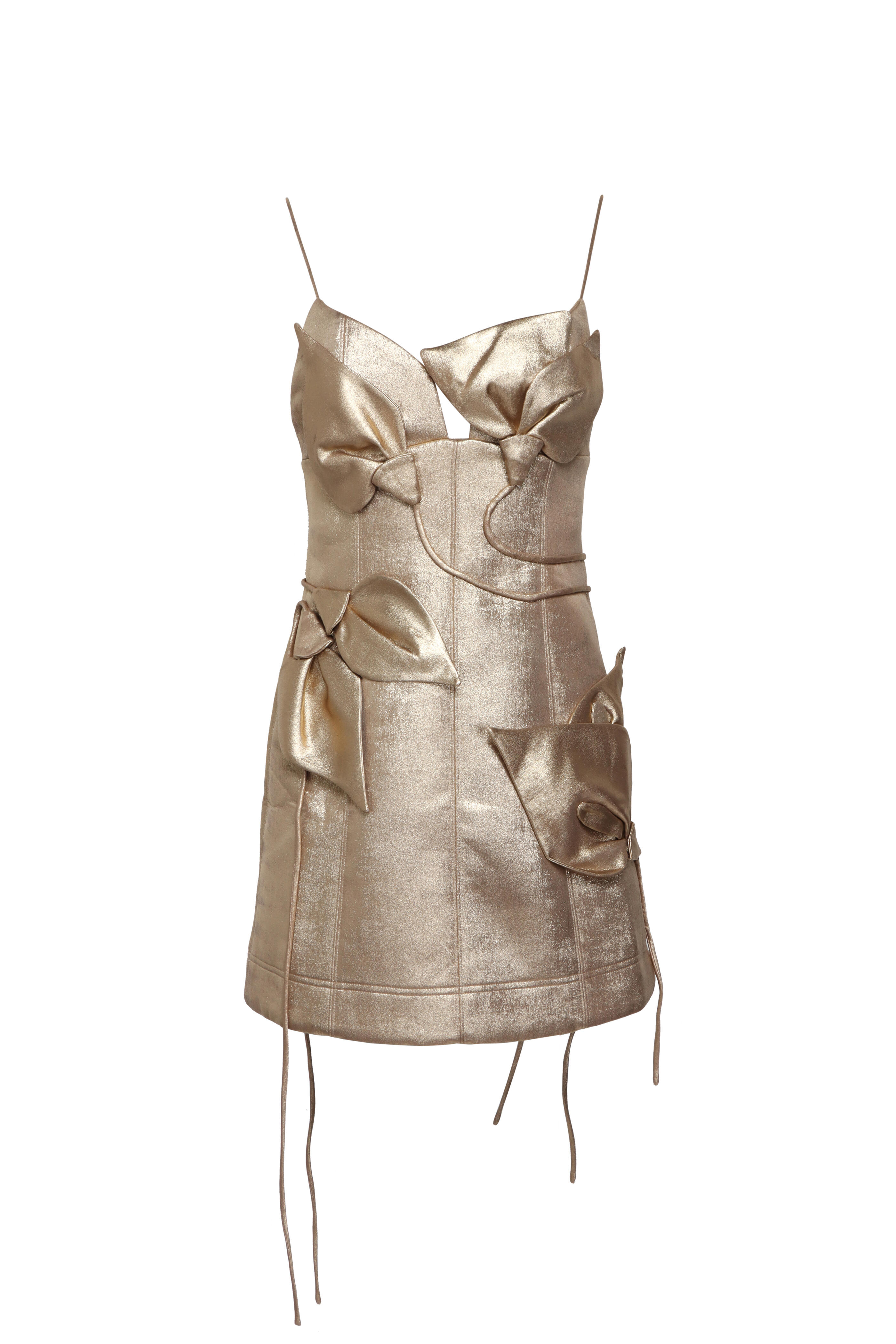 Acler - Hillsome Gold Mini Dress