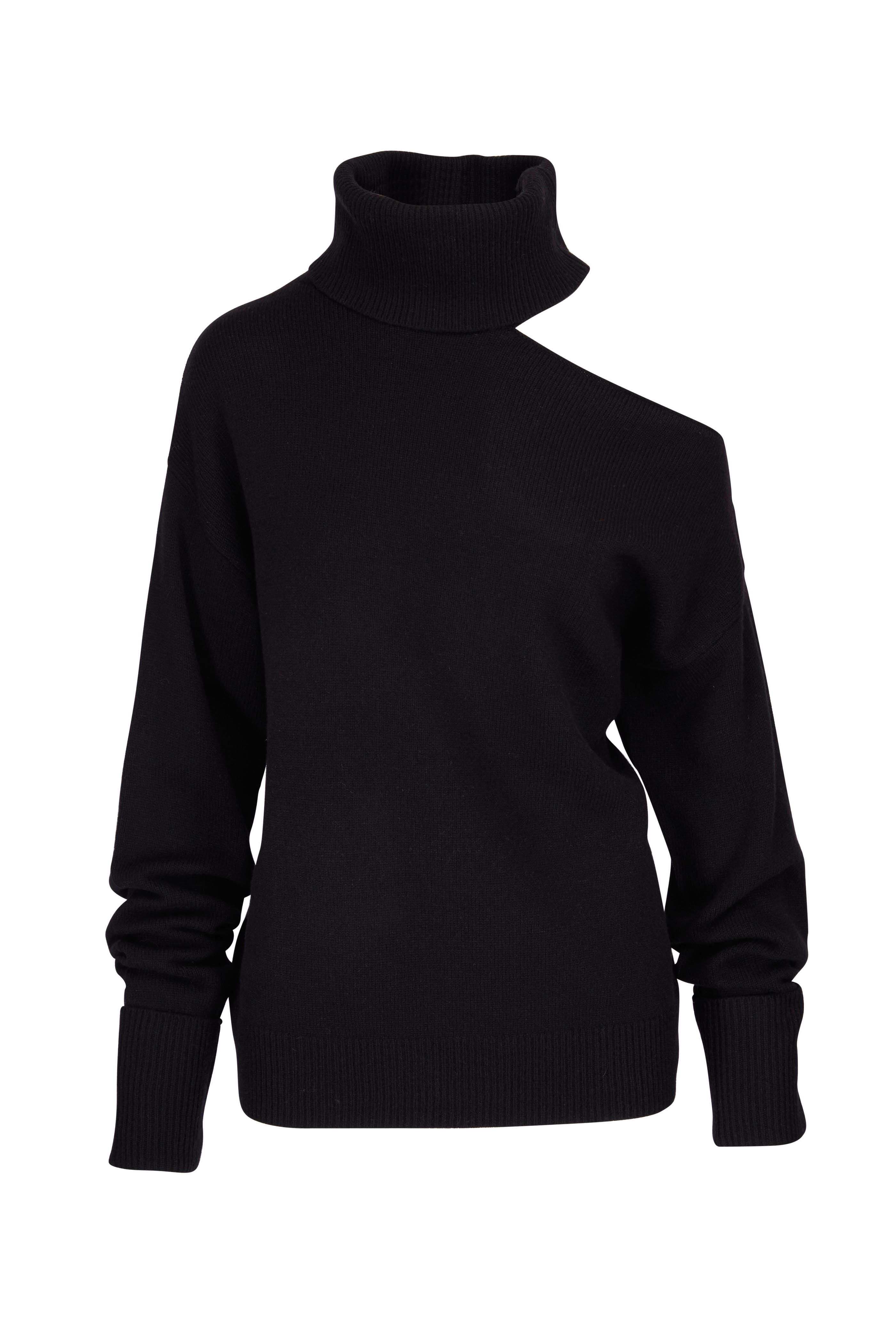 Paige - Raundi Black Turtleneck Cold Shoulder Sweater