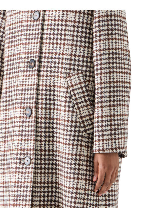Akris Punto Winter White Check Long Coat - view 5