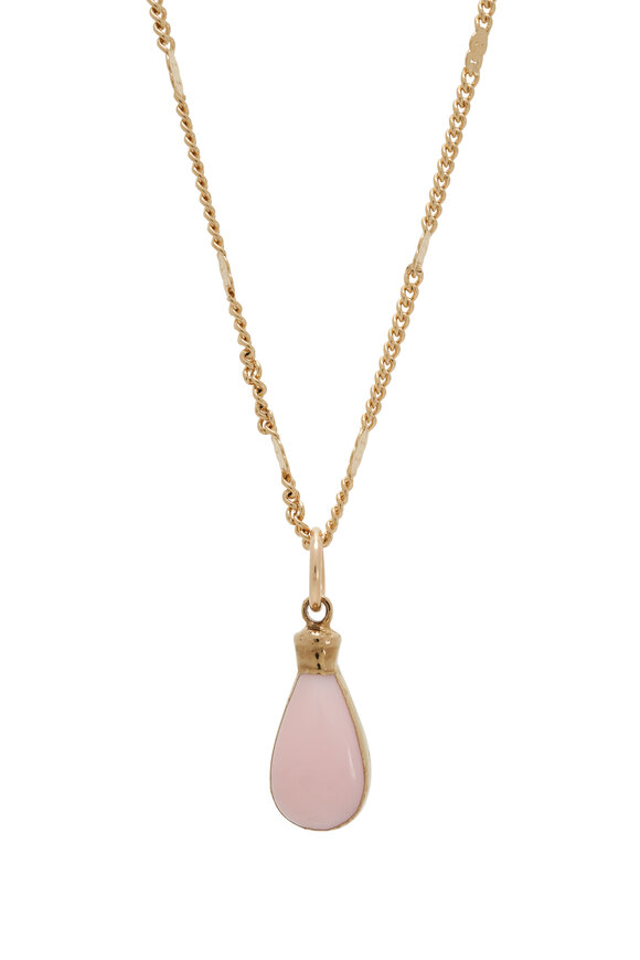 Cristina V. - Small Teardrop Pink Opal Pendant Necklace