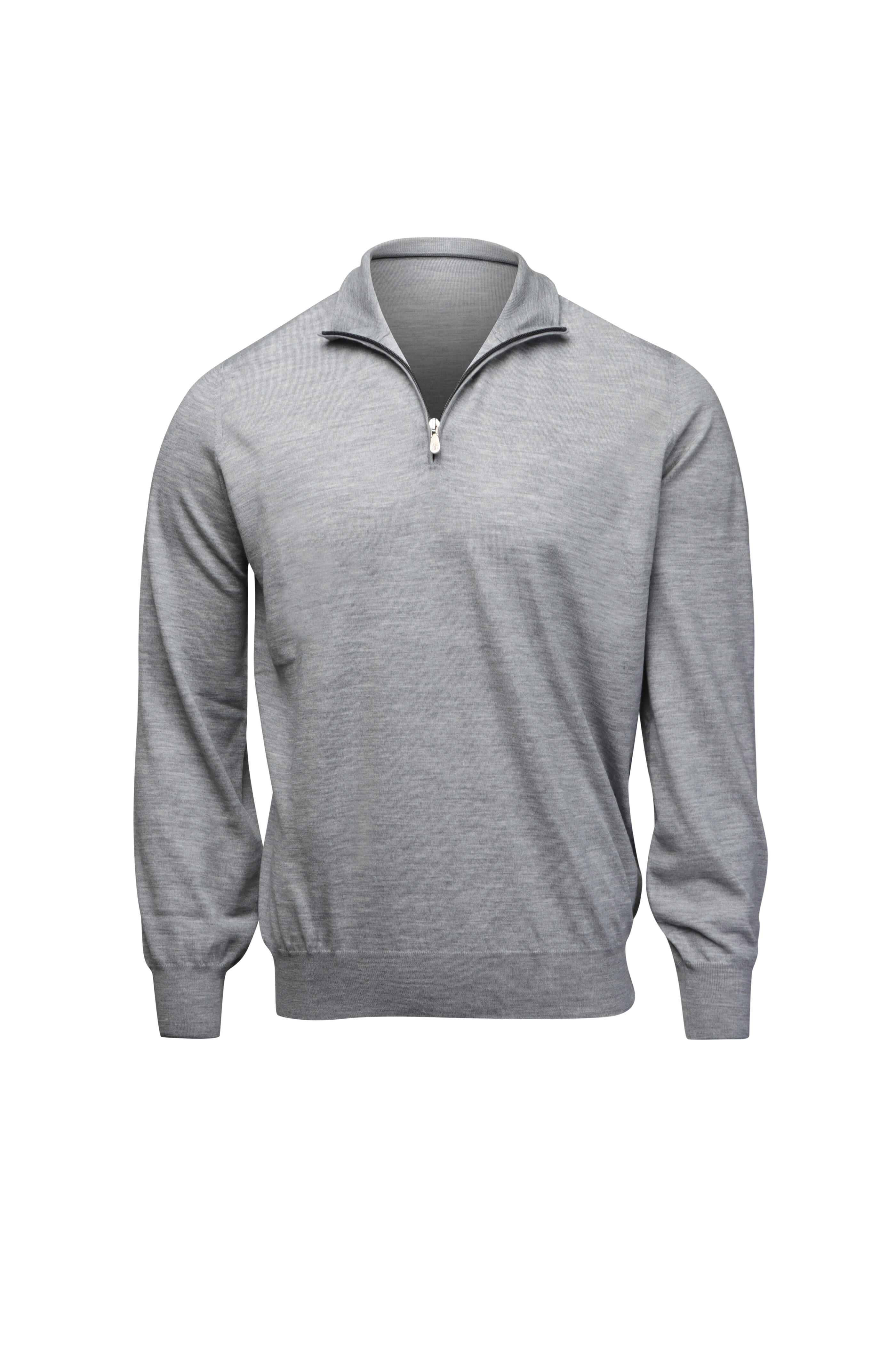 Brunello Cucinelli - Grigio Wool Quarter Zip Pullover