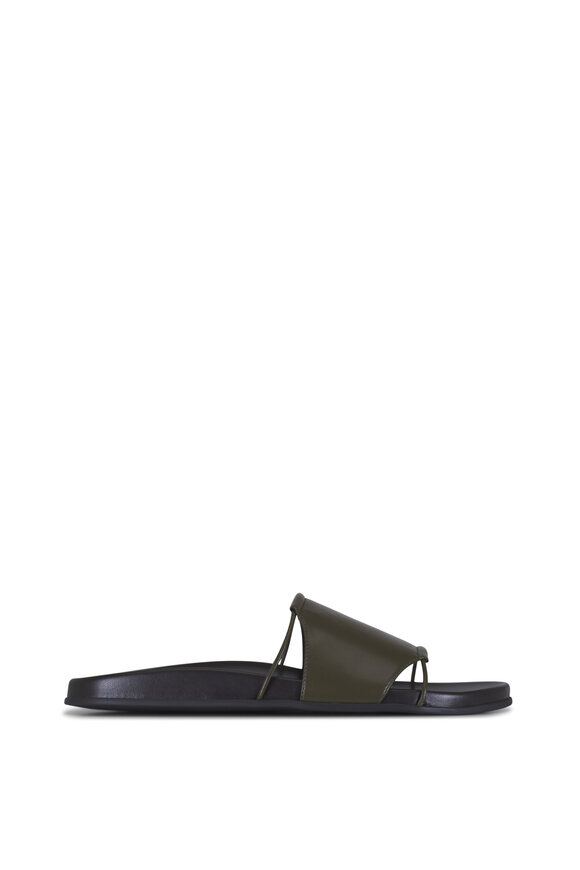The Row Vivienne Basil Leather Slide - view 2