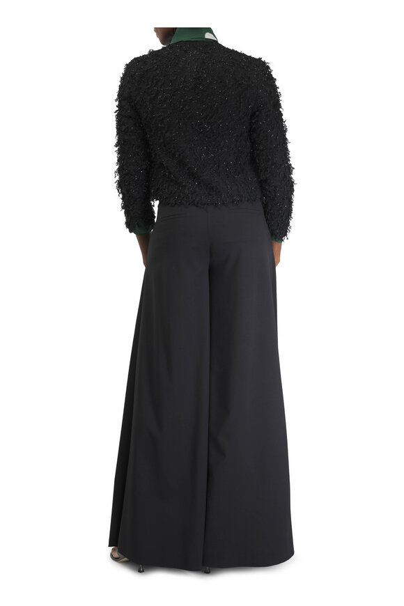 Akris - Fiorello Black Stretch Wool Twill Pleated Pant