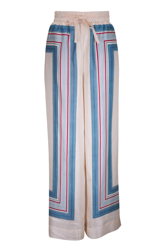 Zimmermann Track Multicolor Stripe Silk Pant
