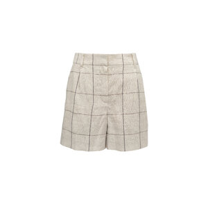 ショートパンツ BRUNELLO CUCINELLI Women Shorts  Burmudas ML145P8866C3095 B Brunello Cucinelli - White Linen Cuffed Front Seam Shorts