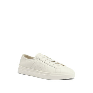 Santoni - DBS Leather Sneaker in White | Mitchell Stores
