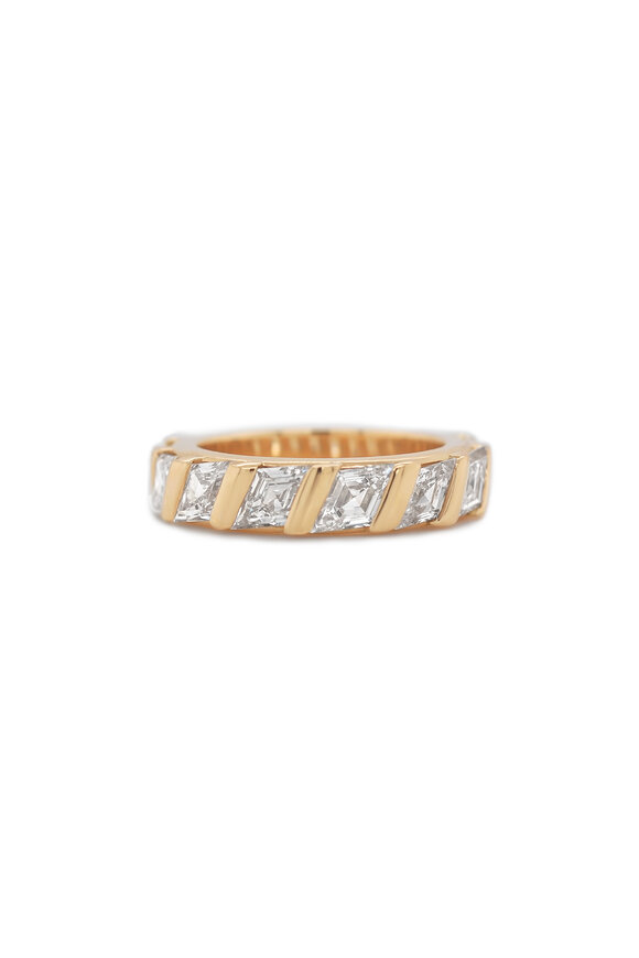 Kali Zoe 18k Yellow Gold Diamond Lozenge Band - view 1