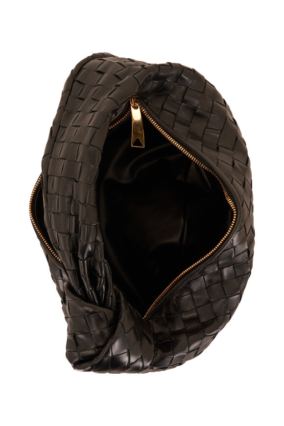 Bottega Veneta - Teen Jodie Black Woven Leather Shoulder Bag