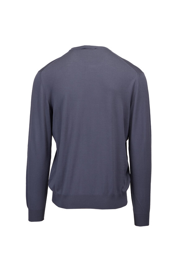 Colombo Denim Blue Wool Sweater - view 2