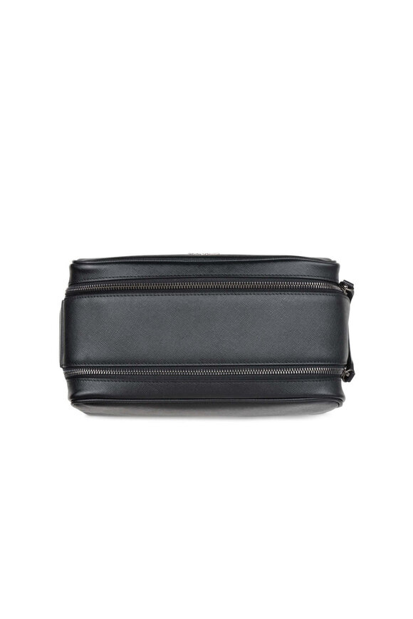 Kiton Black Double Zip Saffiano Leather Dopp Kit - view 5