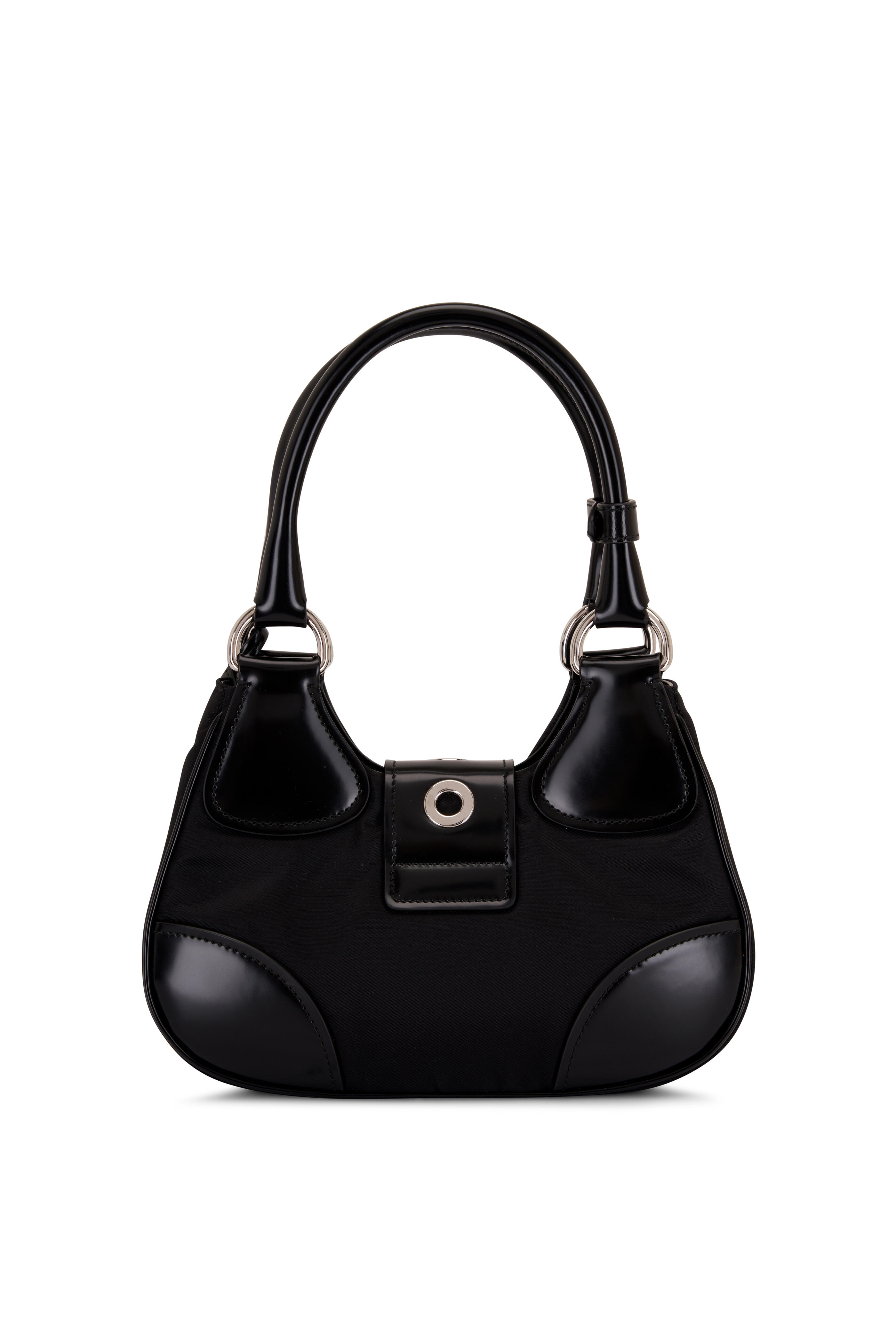 Prada Women's Black Saffiano Leather Zip Pouch Shoulder Bag | by Mitchell Stores