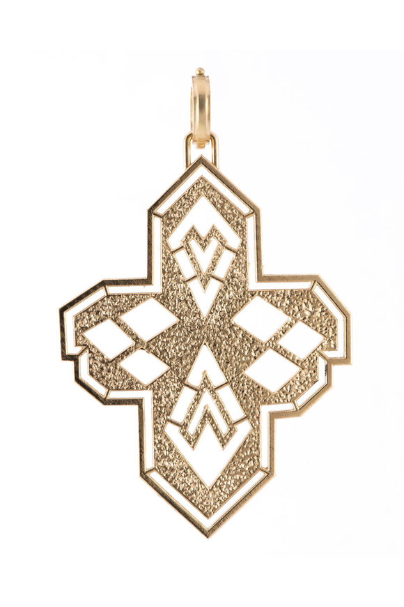 Sylva & Cie Gold Cross Pendant - view 1