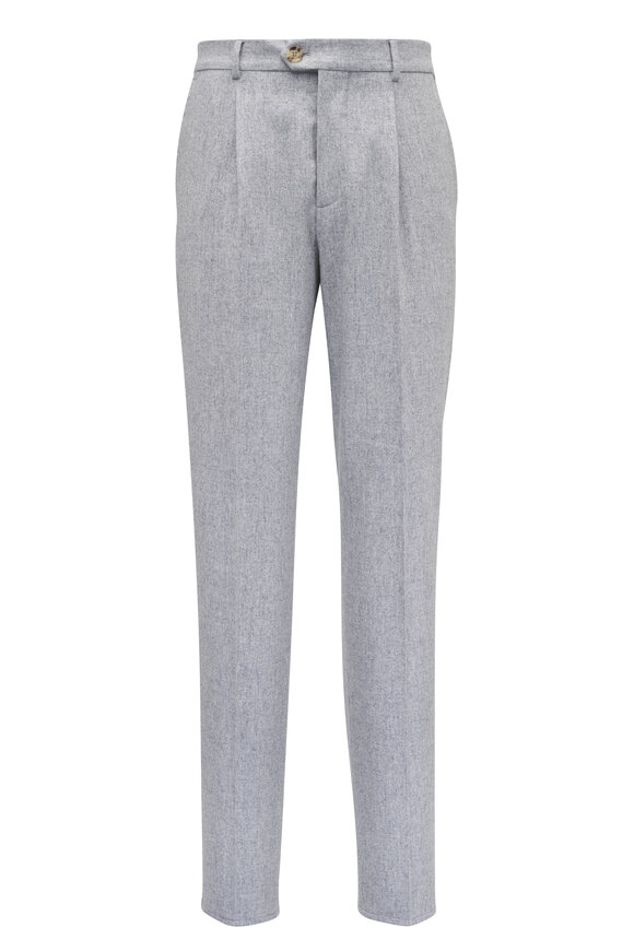 BRUNELLO CUCINELLI コットン チノパン Brunello Cucinelli - White Cotton Flat Front Pant