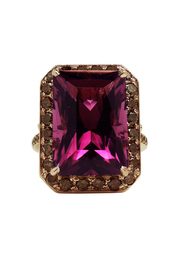 Paolo Costagli - Gold Pink Tourmaline Champagne Diamond Ring