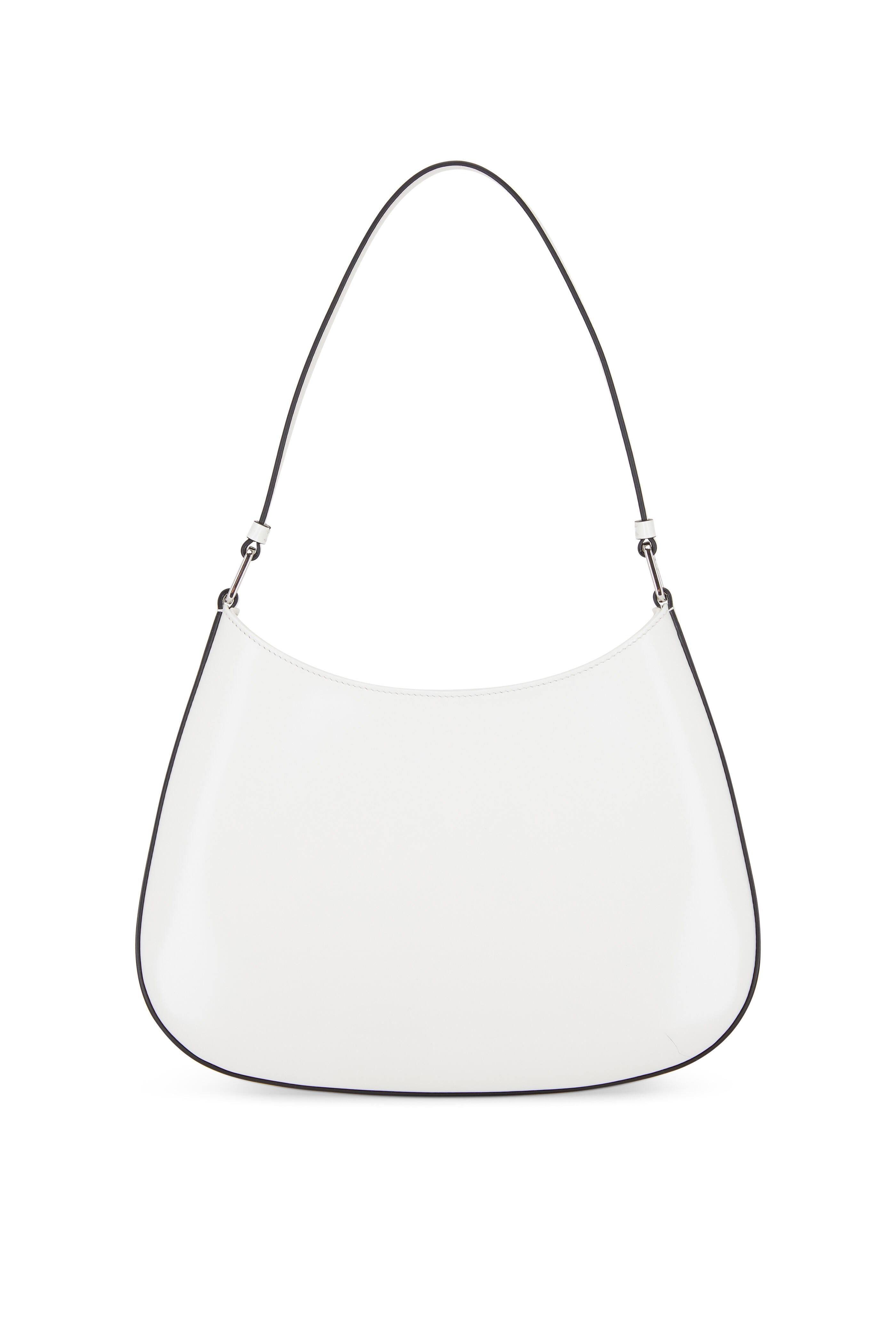 Prada Cleo Brushed Leather Shoulder Bag White in Leather with