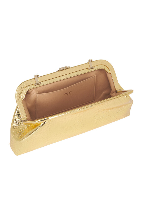 Jimmy Choo Skylar Gold Candy Wrap Leather Clutch - view 4