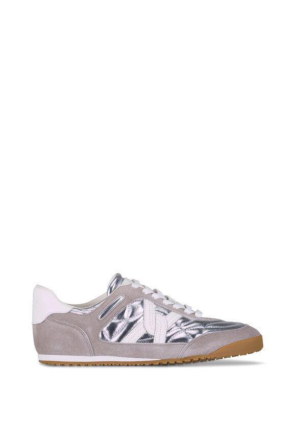 Veronica Beard Natalia Silver Gray Suede & Leather Sneaker - view 3