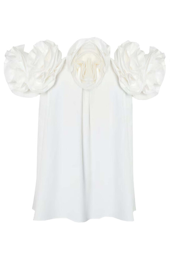 Carolina Herrera White Off The Shoulder Floral Blouse - view 1