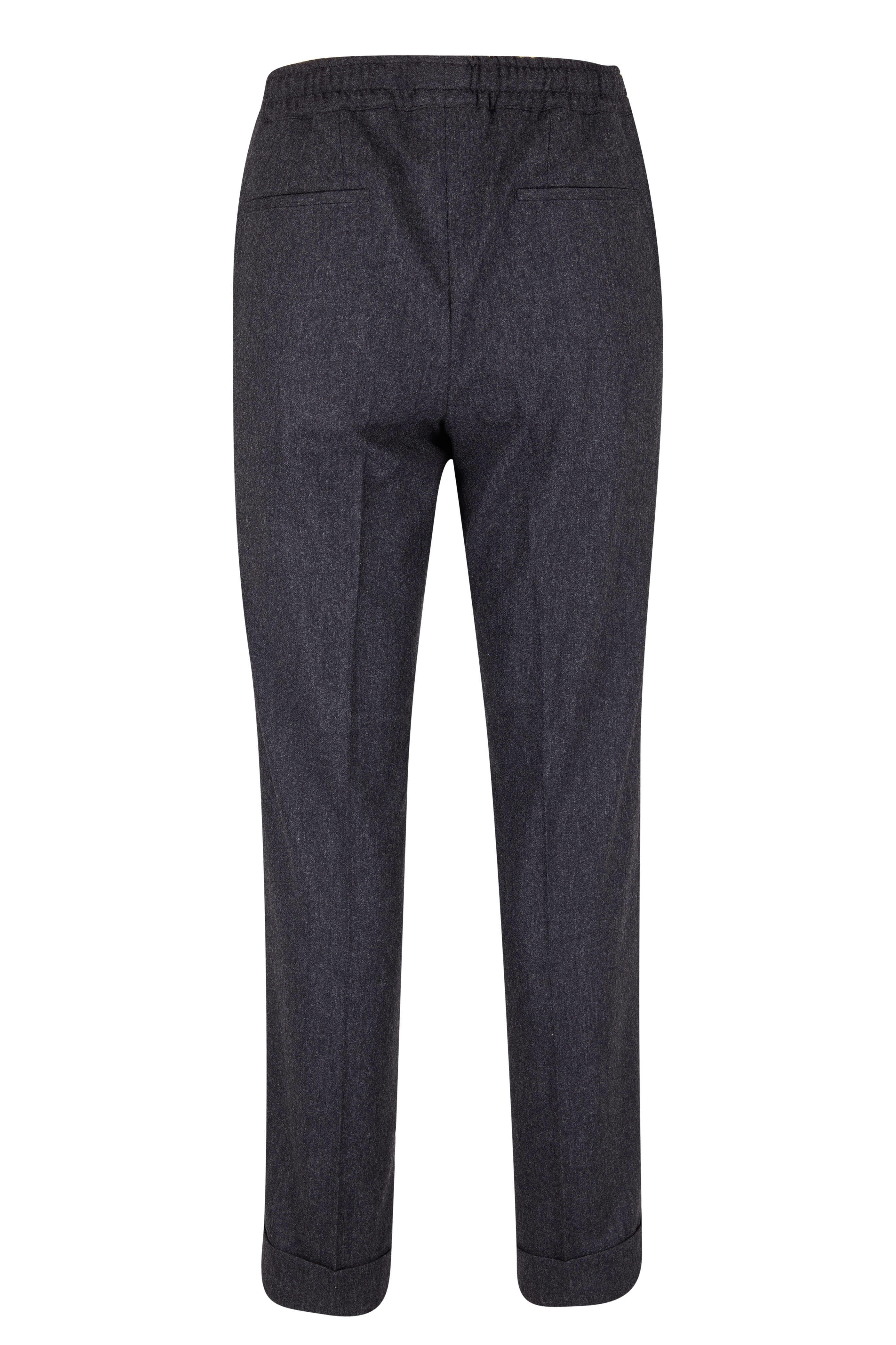 Kiton - Charcoal Stretch Wool Pant