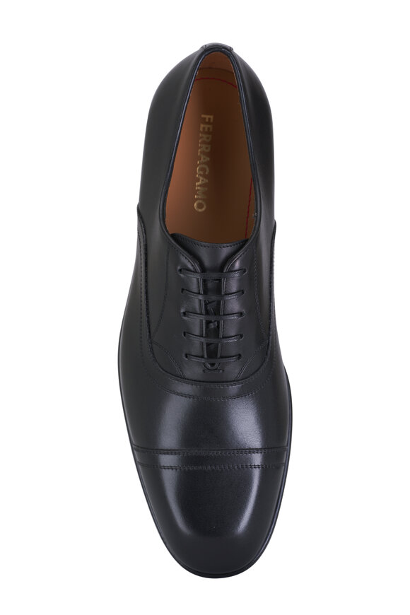 Ferragamo - Cortez Nero Leather Lace Up Dress Shoe